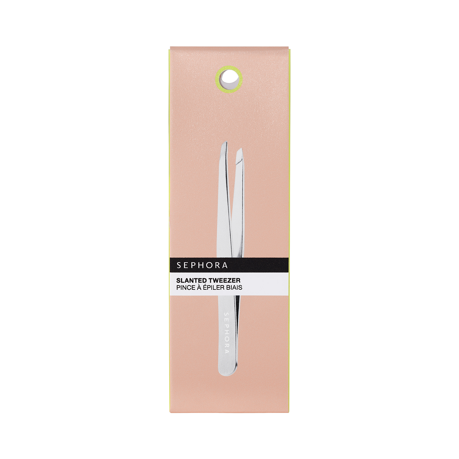 SLANTED TWEEZER BLACK-24 (PINZA PARA DEPILAR BISELADA)